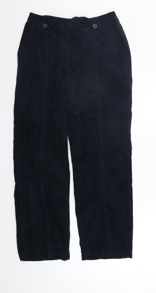 EWM Womens Blue   Trousers  Size 12 L26 in - Elastic Waist Band