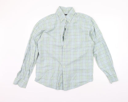 st Michael Mens Green Check   Button-Up Size M