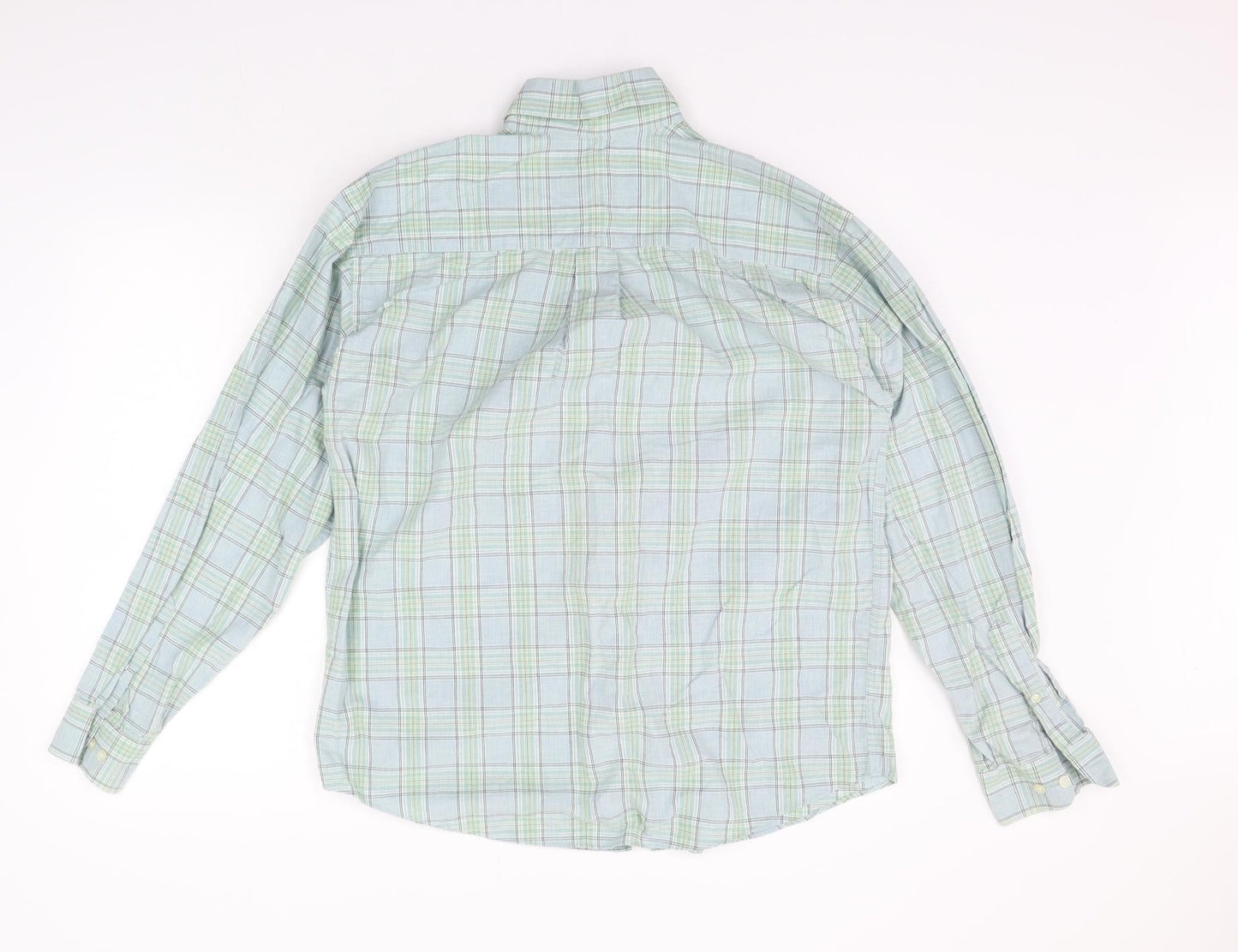 st Michael Mens Green Check   Button-Up Size M