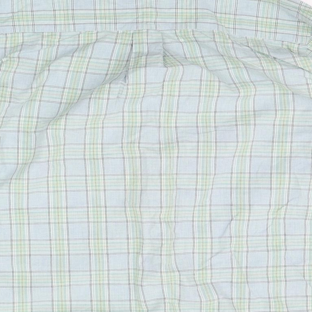 st Michael Mens Green Check   Button-Up Size M