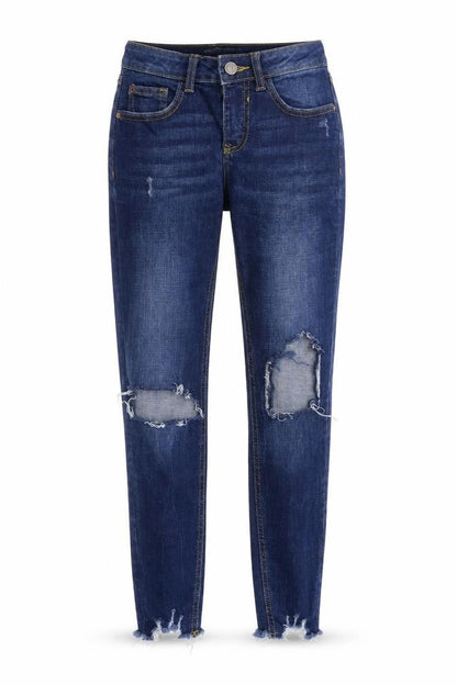Denim & Co. Womens Blue   Straight Jeans Size 8 L27 in