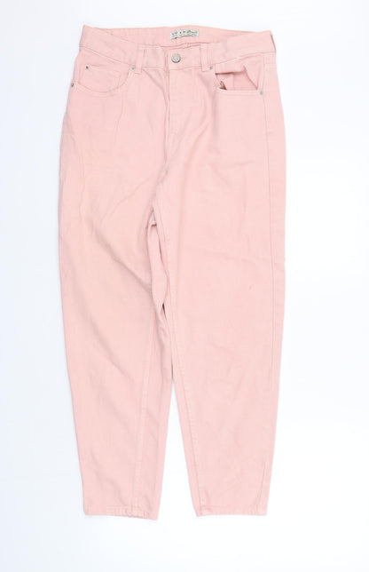 Womens UK Size 12 deniem co Regular Fit Straight Pink Jeans