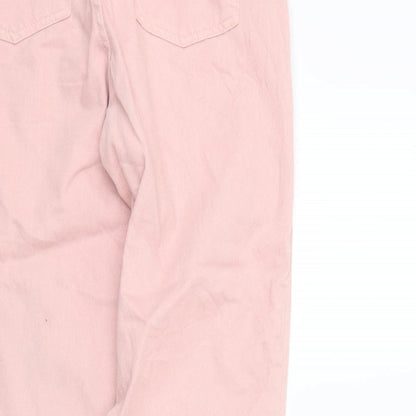 Womens UK Size 12 deniem co Regular Fit Straight Pink Jeans