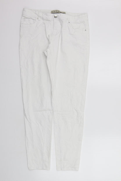 Womens UK Size 14 deniem co Regular Fit Straight White Jeans