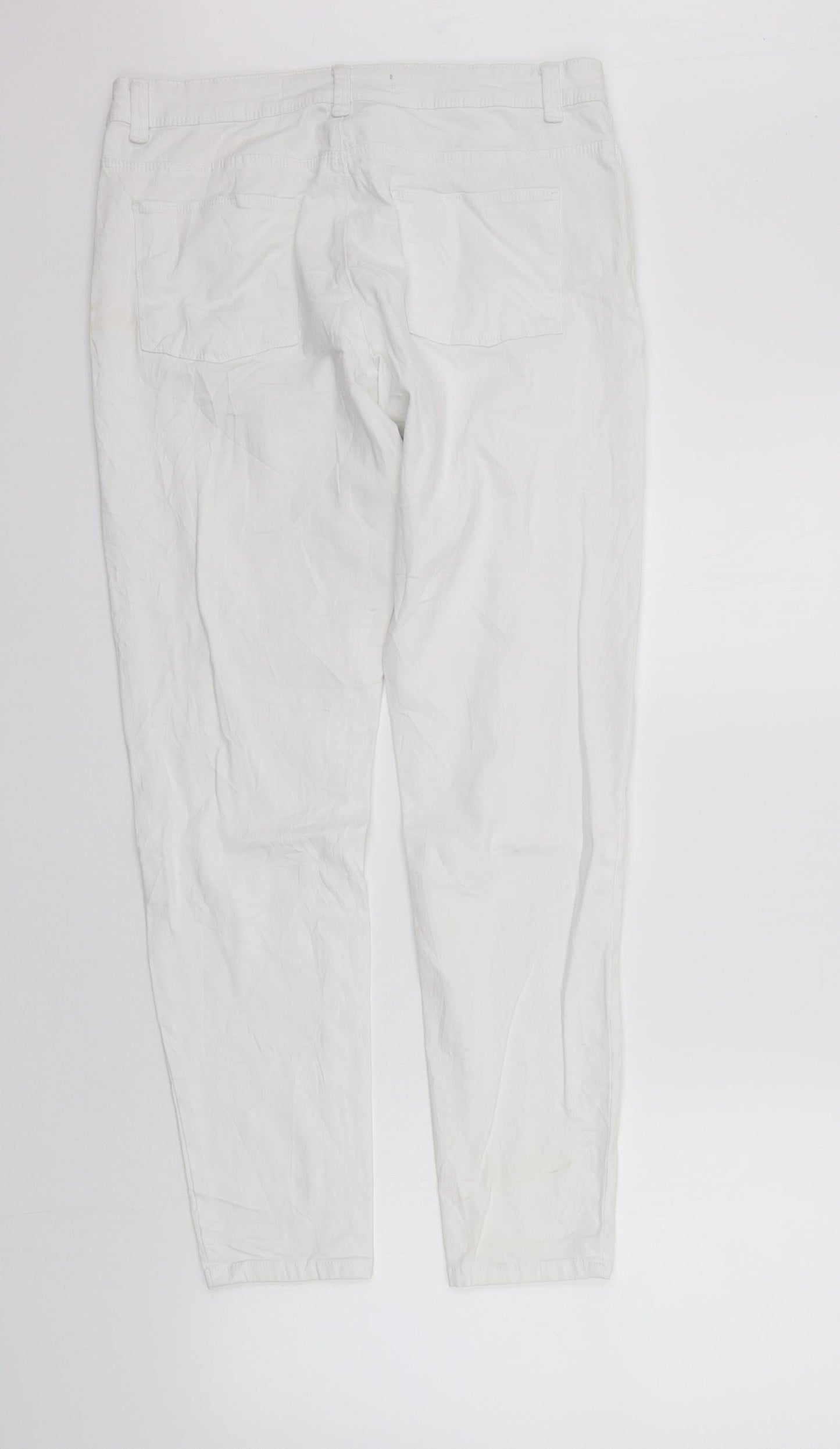 Womens UK Size 14 deniem co Regular Fit Straight White Jeans