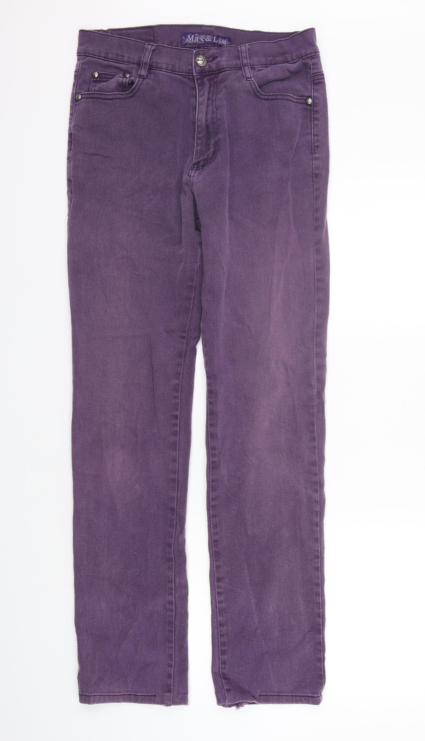 Max & Liu Womens Purple   Trousers  Size L L31 in