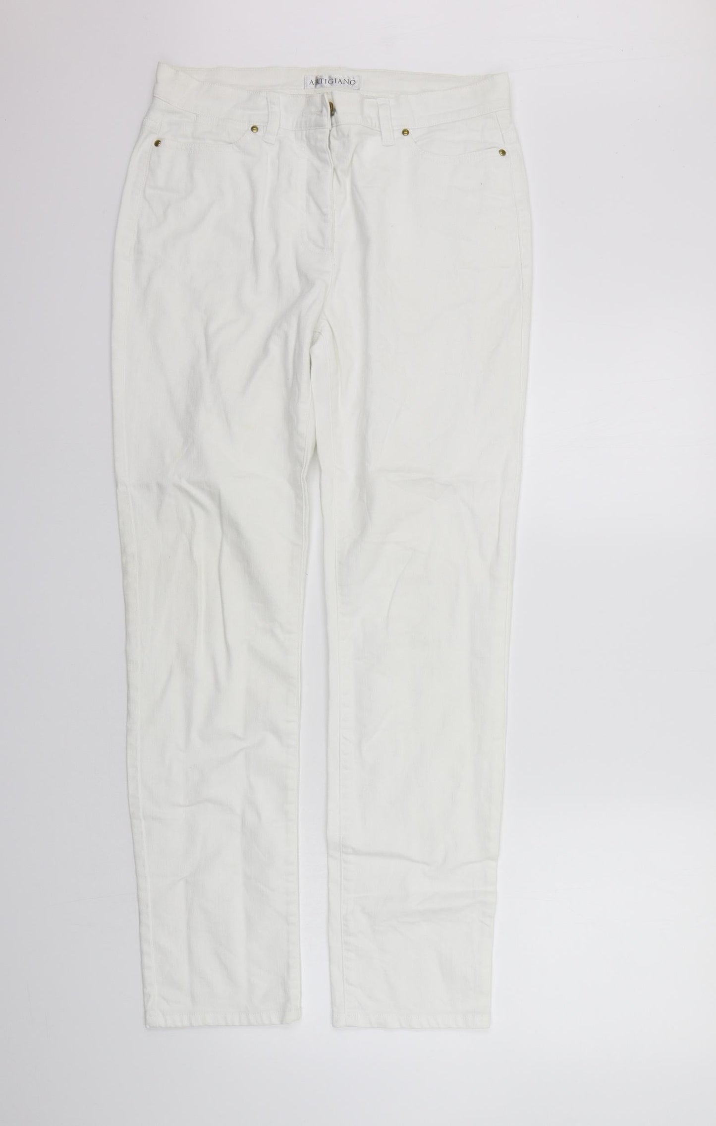 Womens UK Size 12 Artigiano Regular Fit  Silver Trousers