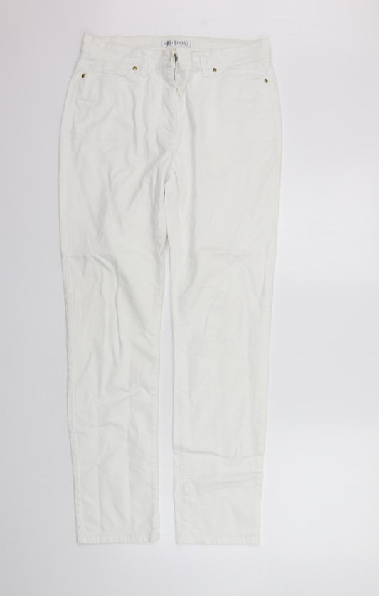Womens UK Size 12 Artigiano Regular Fit  Silver Trousers