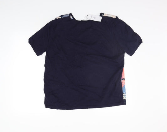 Marks and Spencer Mens Blue Floral   T-Shirt Size 16