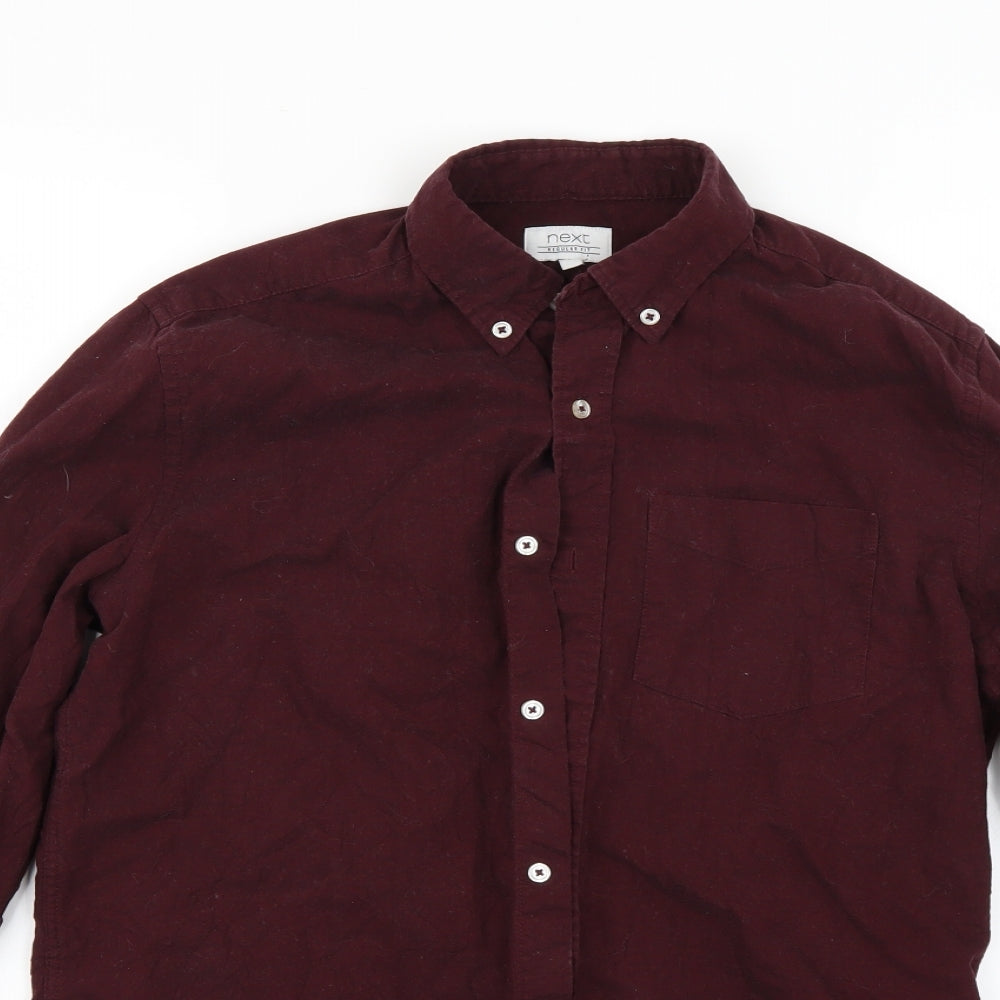 Mens UK Size S NEXT Red  Button-Up Long Sleeve Casual Shirt