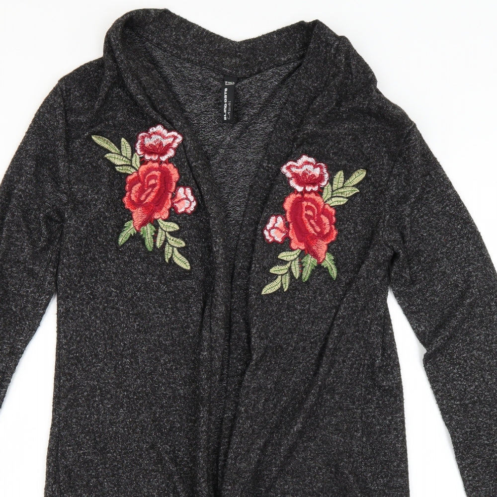 Blind date Womens Grey   Cardigan Jumper Size S  - Pose print