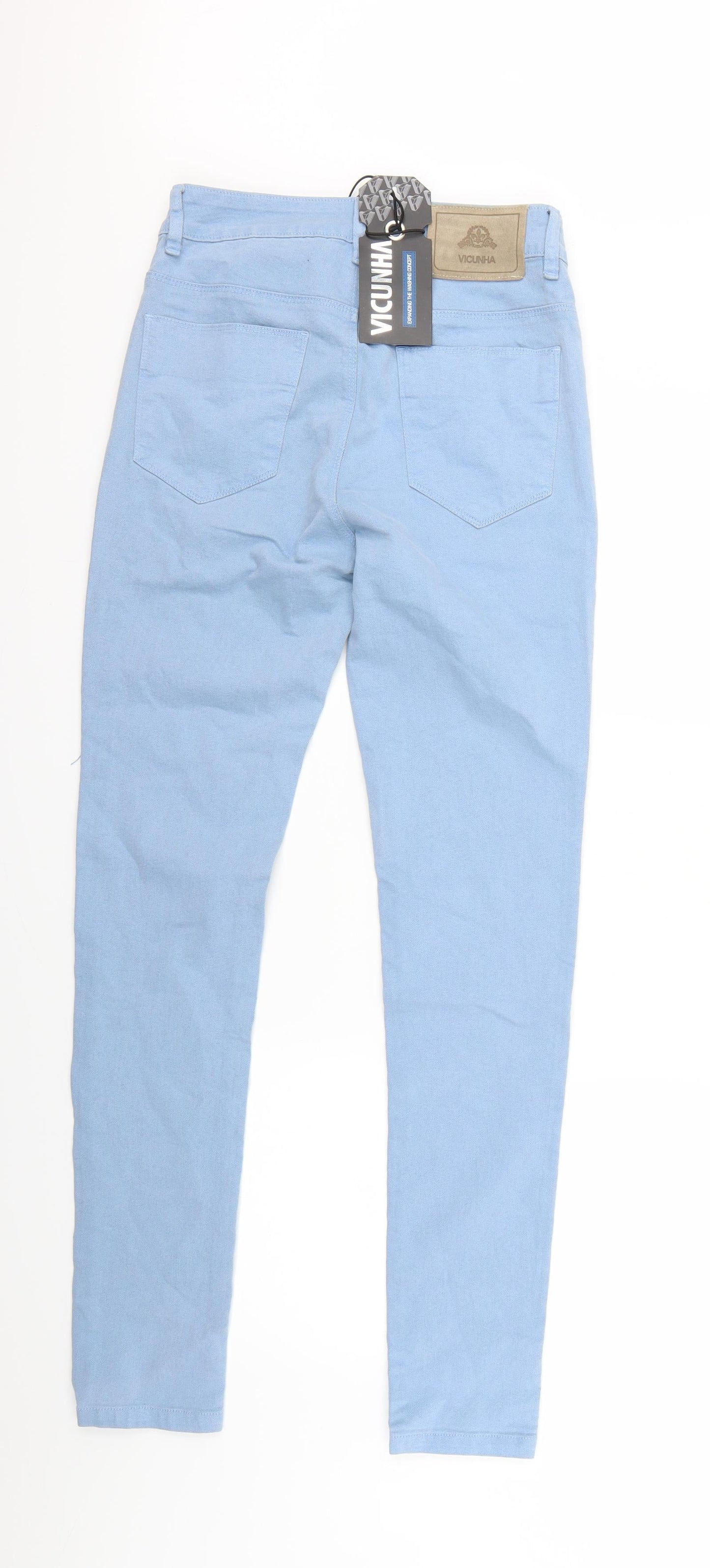 Womens UK Size 27 in Vicunha Regular Fit Skinny Blue Jeans
