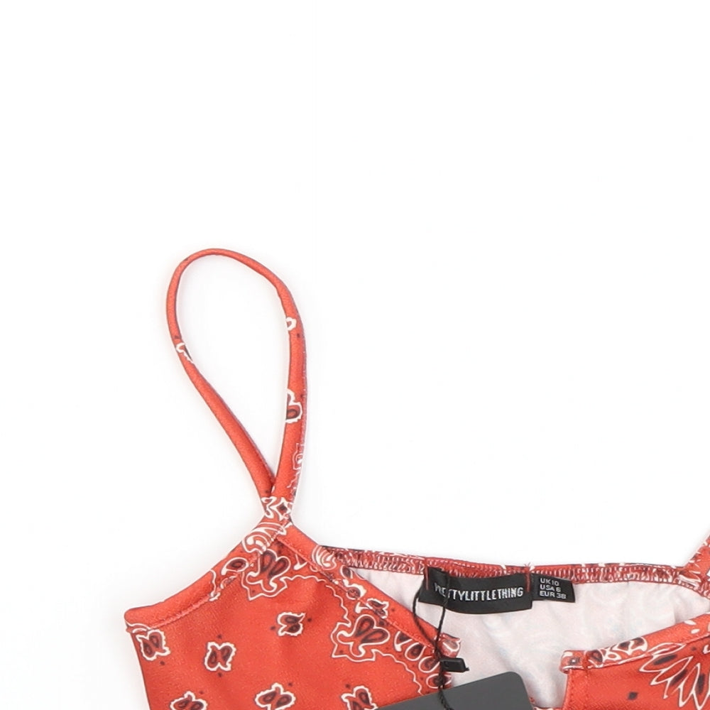 PRETTYLITTLETHING Womens Red   Cropped Tank Size 10