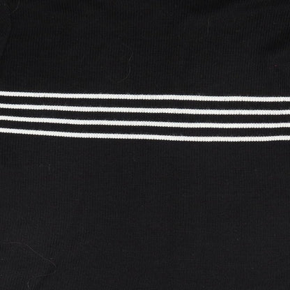 Paragon Womens Black Striped Knit Pullover Jumper Size M