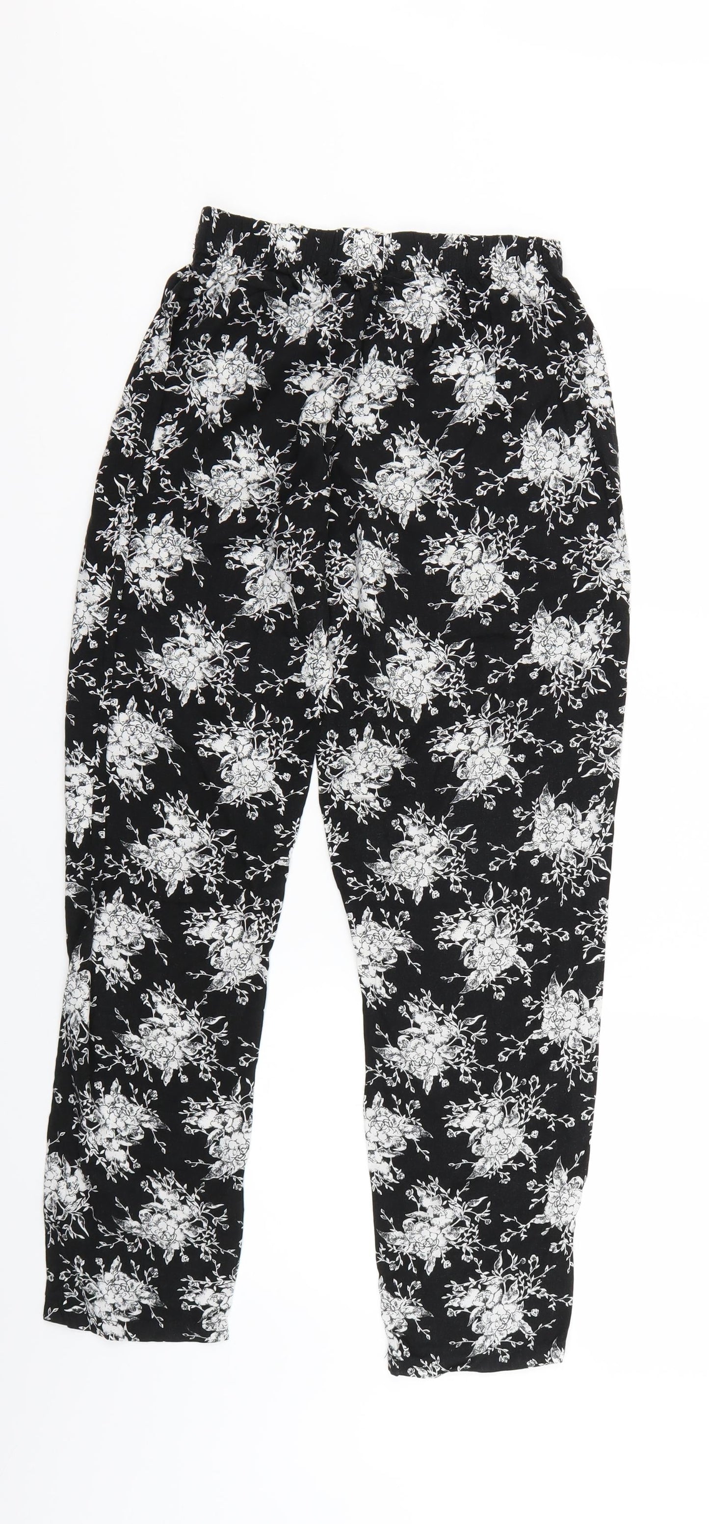 Womens UK Size XS Primark Regular Fit Jogger Black Trousers