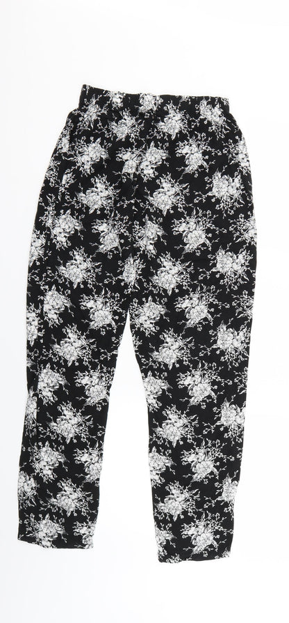 Womens UK Size XS Primark Regular Fit Jogger Black Trousers