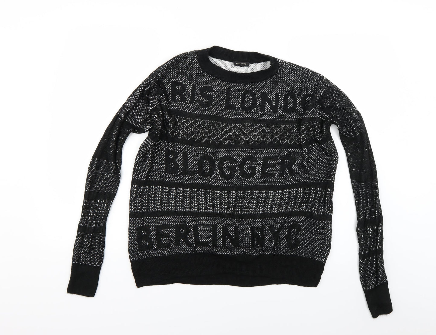 Womens UK Size S River Island Black Pullover Jumper