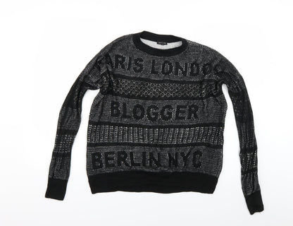 Womens UK Size S River Island Black Pullover Jumper