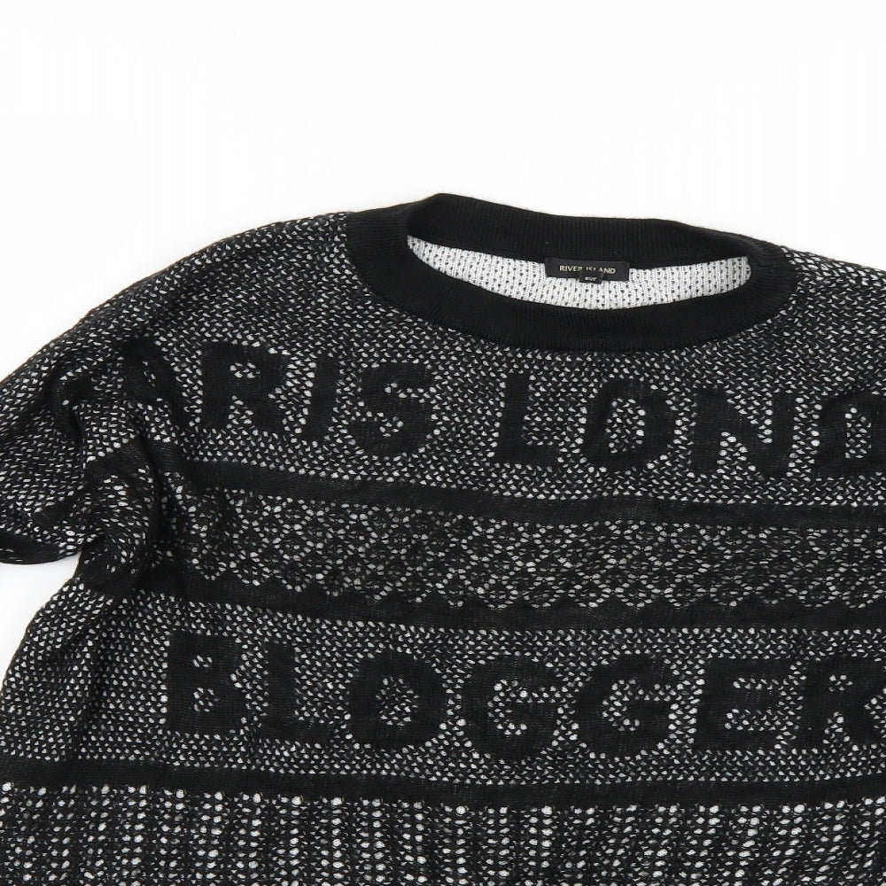Womens UK Size S River Island Black Pullover Jumper
