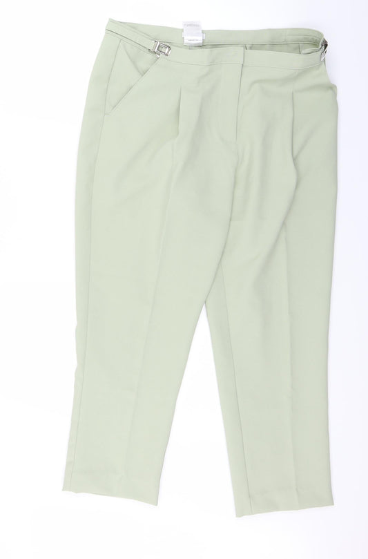 Womens UK Size 14 Damart Regular Fit  Green Trousers