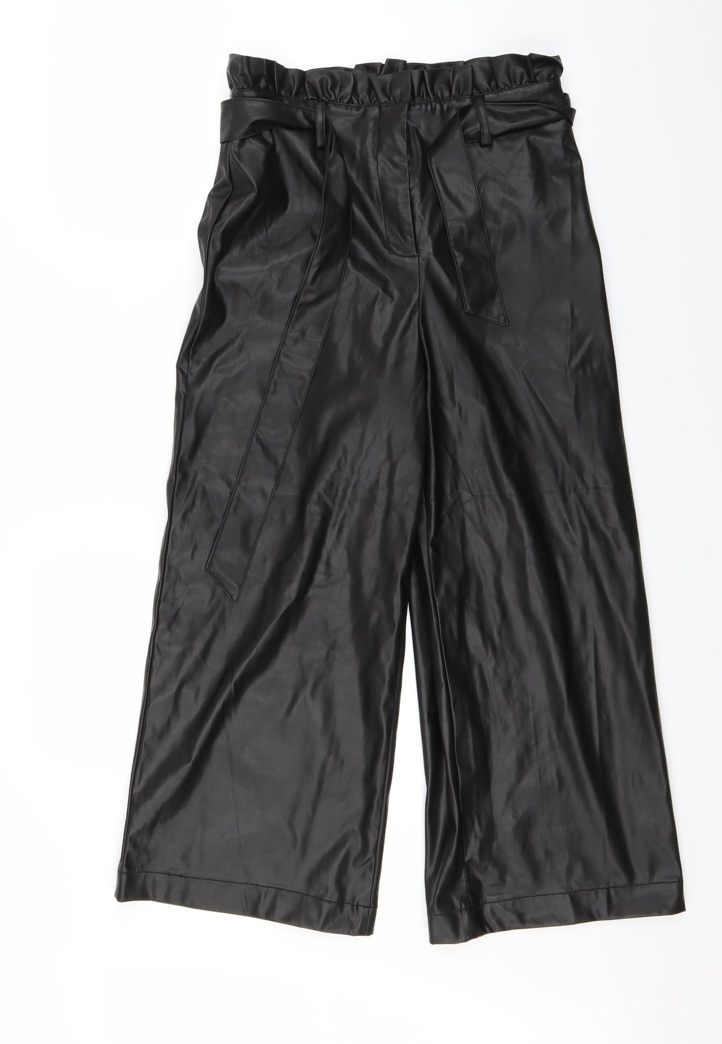 Womens UK Size 10 Very Regular Fit Cropped Black Trousers
