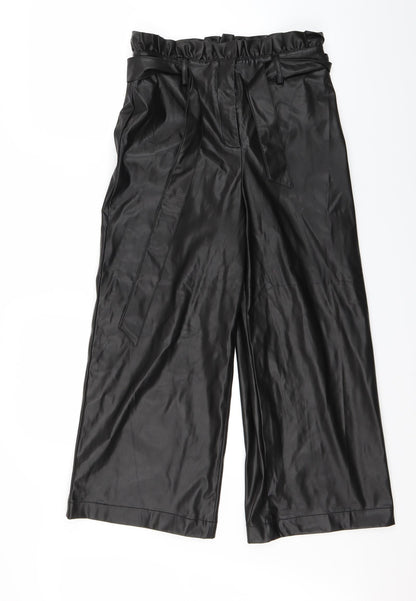 Womens UK Size 10 Very Regular Fit Cropped Black Trousers
