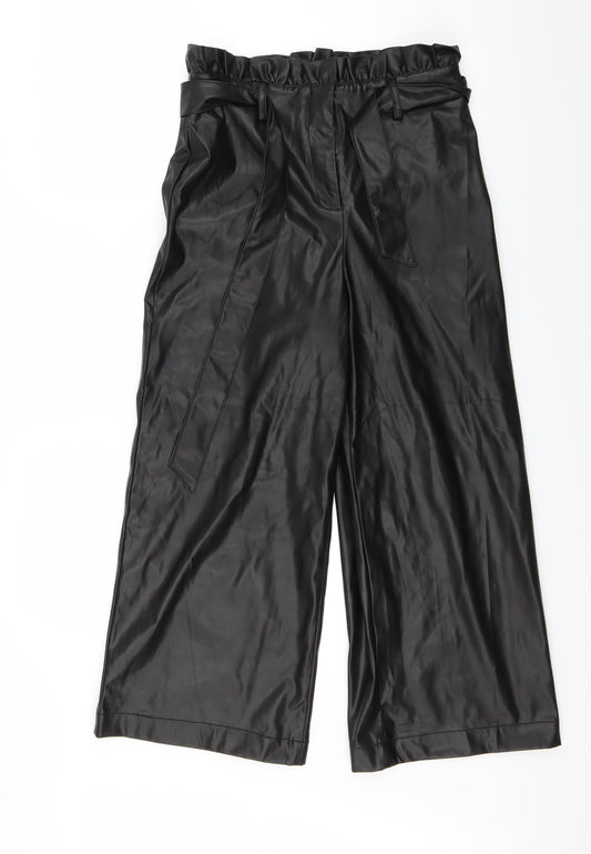 Womens UK Size 10 Very Regular Fit Cropped Black Trousers
