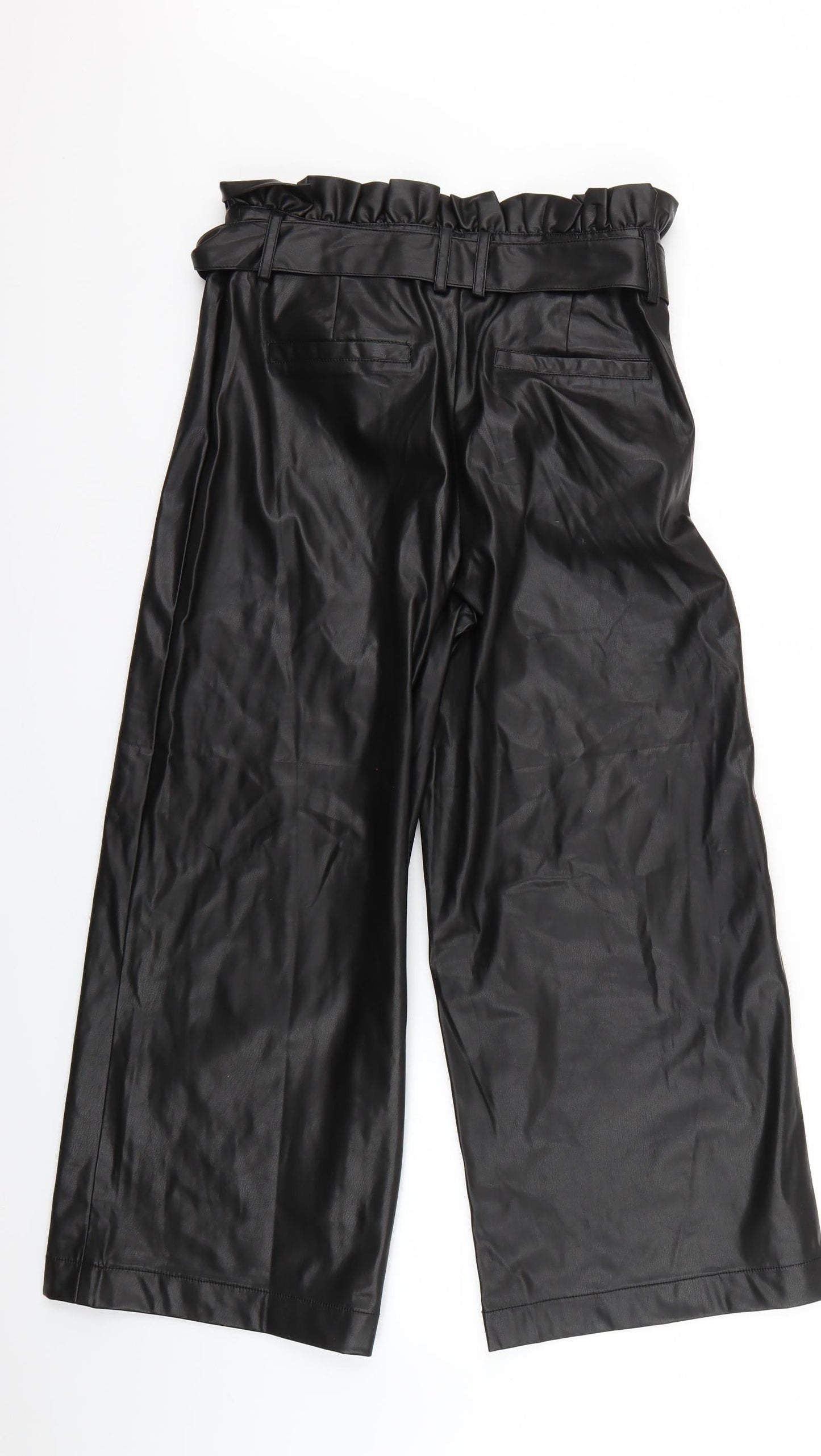 Womens UK Size 10 Very Regular Fit Cropped Black Trousers