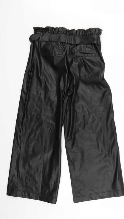Womens UK Size 10 Very Regular Fit Cropped Black Trousers