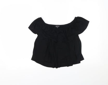 Womens UK Size 10 Topshop Black Basic Blouse