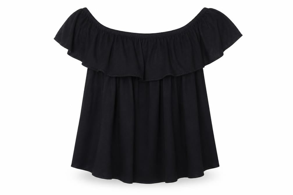 Womens UK Size 10 Topshop Black Basic Blouse