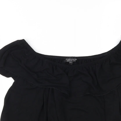 Womens UK Size 10 Topshop Black Basic Blouse