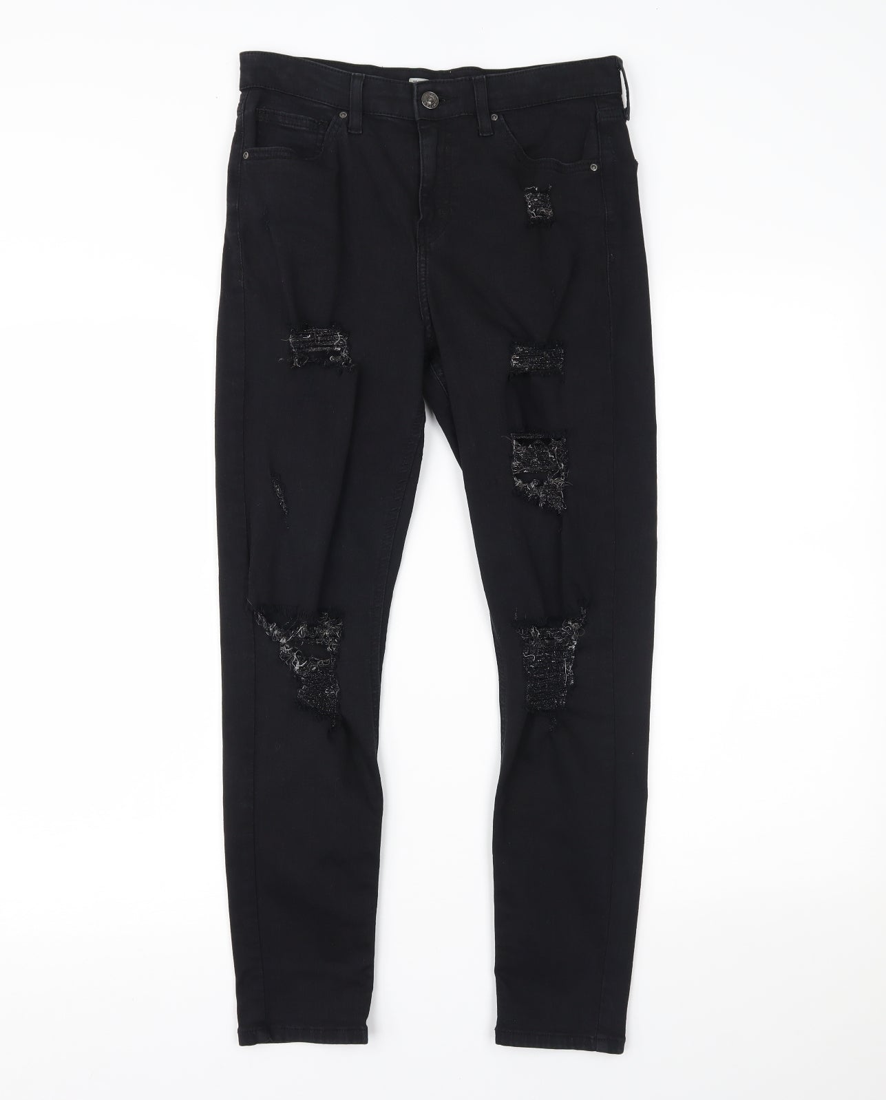 Topshop Womens Black  Denim Skinny Jeans Size 28 L30 in