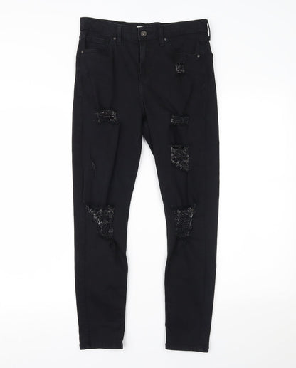Topshop Womens Black  Denim Skinny Jeans Size 28 L30 in