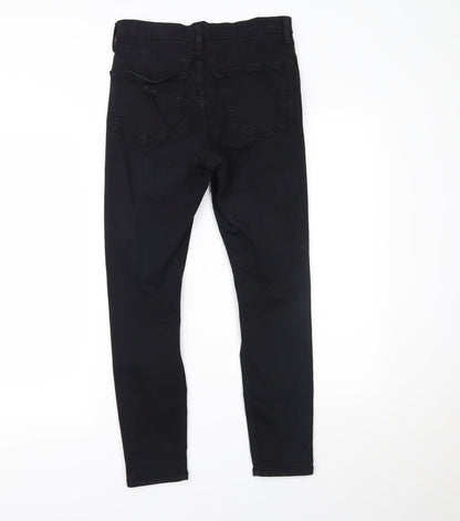 Topshop Womens Black  Denim Skinny Jeans Size 28 L30 in