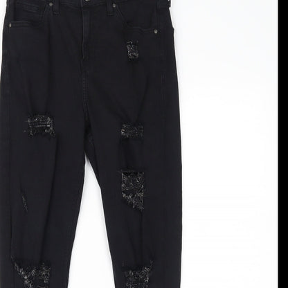 Topshop Womens Black  Denim Skinny Jeans Size 28 L30 in