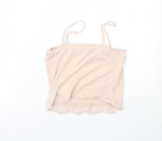 Womens UK Size 10 New Look Pink Cropped Tank