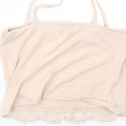 Womens UK Size 10 New Look Pink Cropped Tank