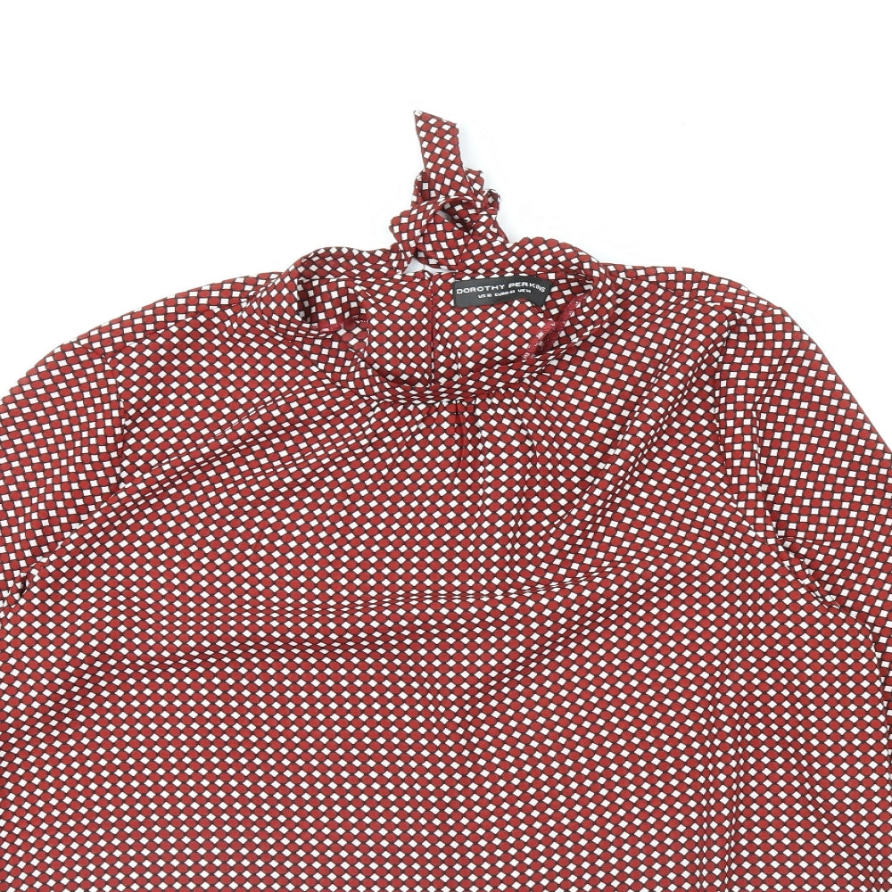 Womens UK Size 14 Dorothy Perkins Red Basic Blouse