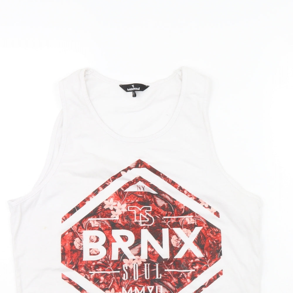 Womens UK Size S Twisted Soul White Basic Tank