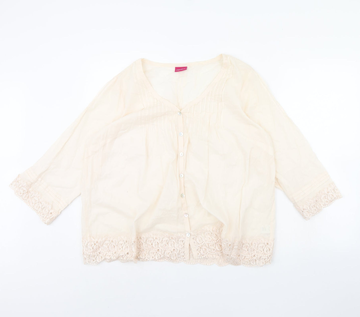 Womens UK Size 16 Together Pink Basic Button-Up