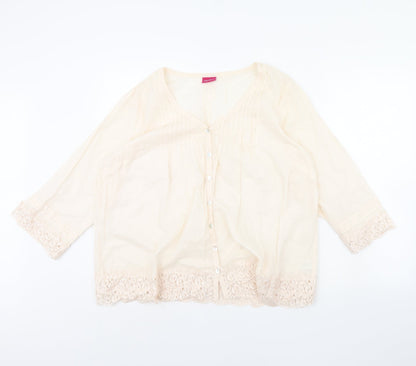 Womens UK Size 16 Together Pink Basic Button-Up