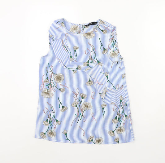 F&F Womens Blue Striped  Basic Tank Size 6