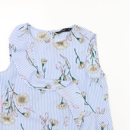 F&F Womens Blue Striped  Basic Tank Size 6