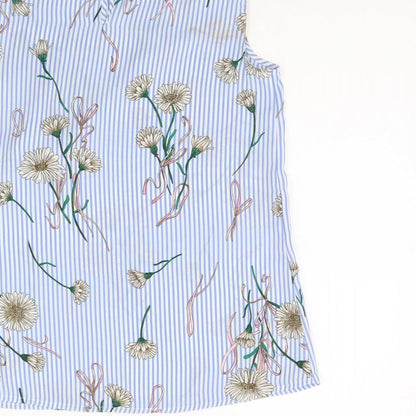 F&F Womens Blue Striped  Basic Tank Size 6