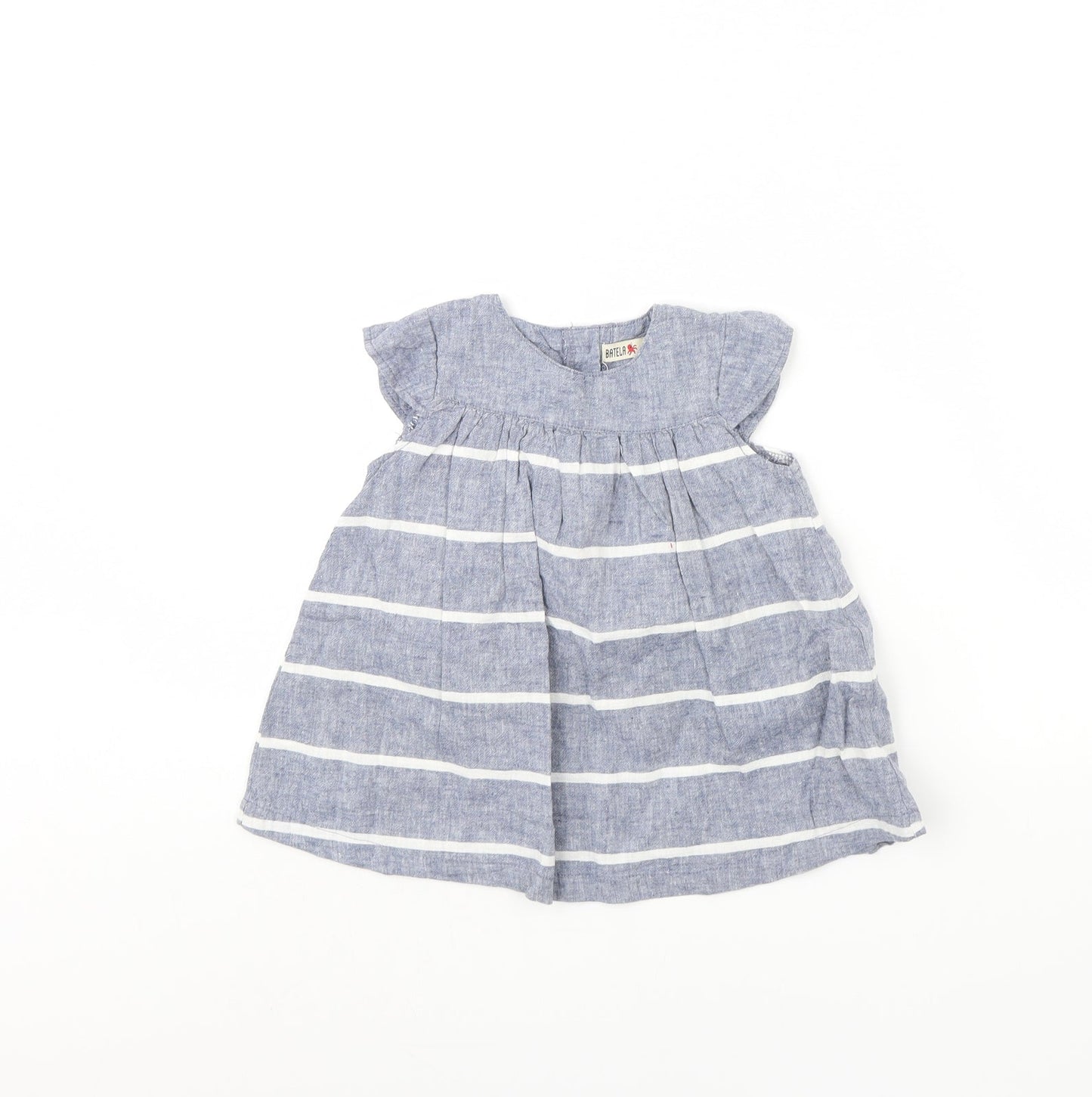 Batela Girls Blue Striped  Basic Blouse Size 2 Years