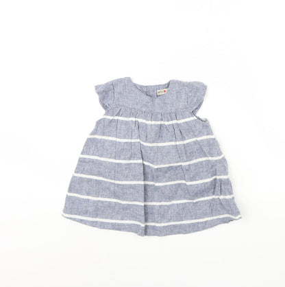 Batela Girls Blue Striped  Basic Blouse Size 2 Years