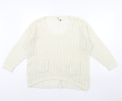 Womens UK Size 12 River Island Ivory Pullover Jumper