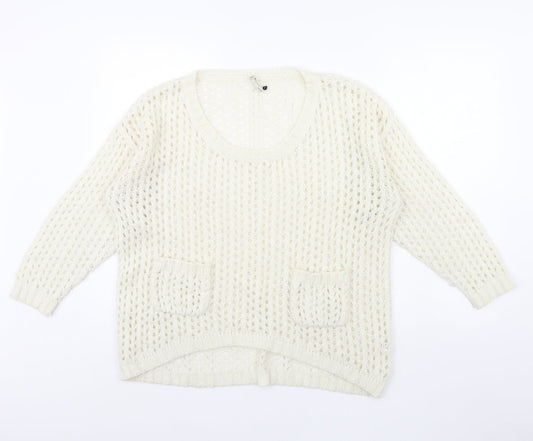 Womens UK Size 12 River Island Ivory Pullover Jumper
