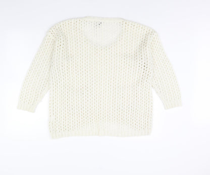 Womens UK Size 12 River Island Ivory Pullover Jumper